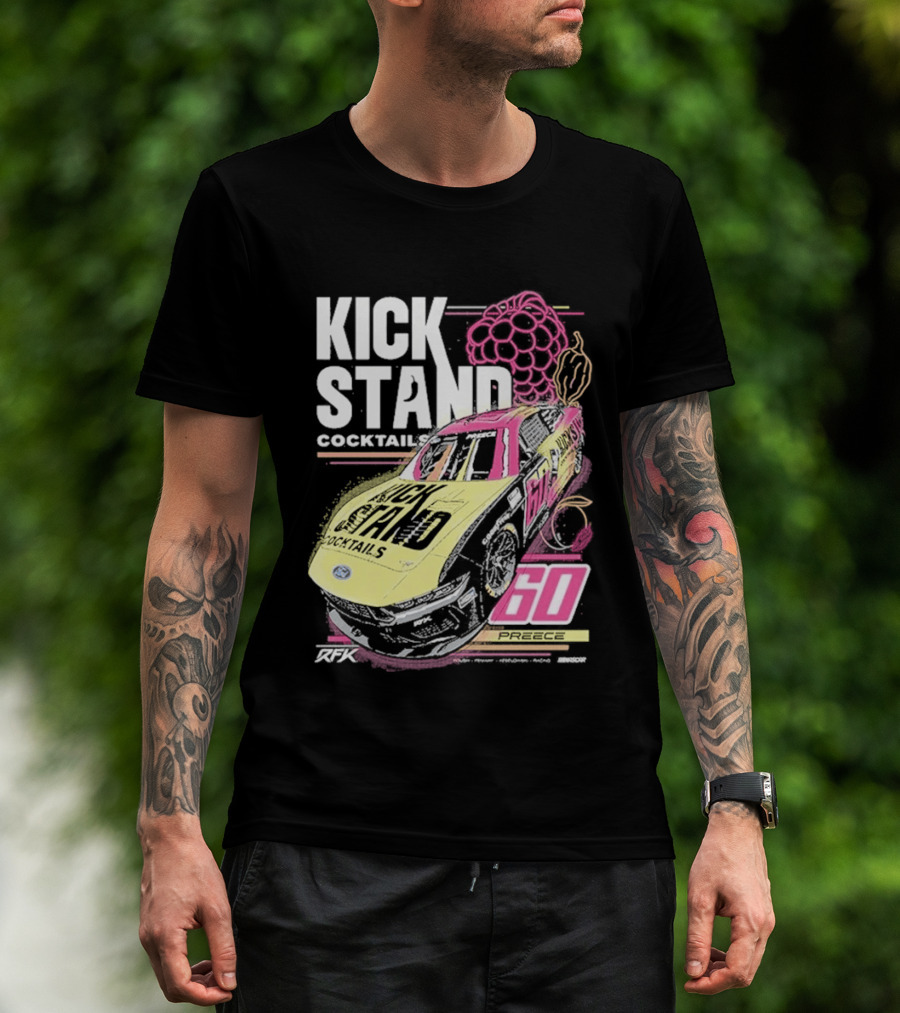 Kickstand Cocktails RFK Racing 60 Ryan Preece Car T-Shirt