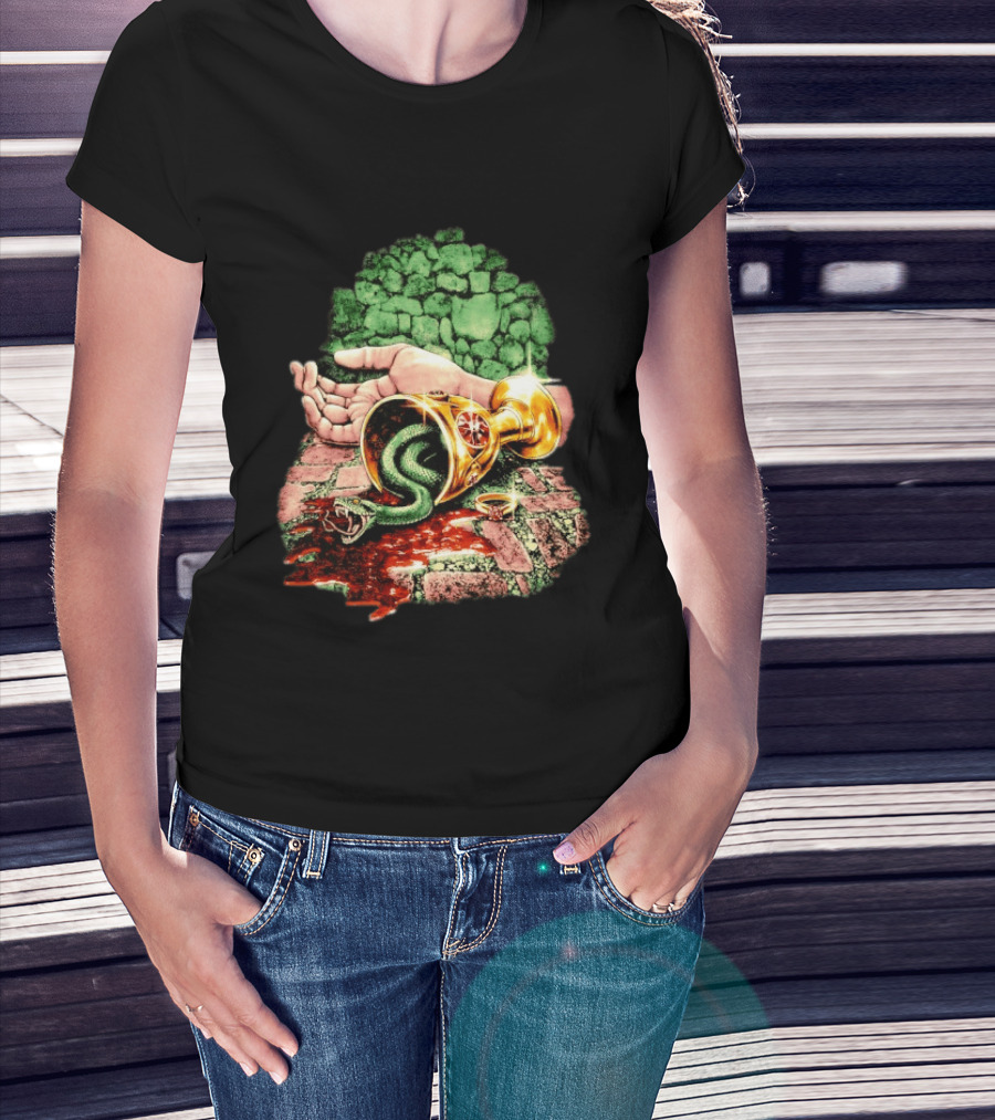 Enchanted Serpent With Golden Chalice And Ring Fantasy T-Shirt