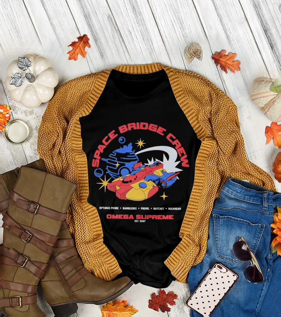 Space Bridge Crew Omega Supreme Optimus Prime Bumblebee Prowl Ratchet Bulkhead T-Shirt