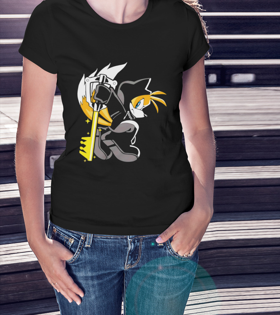 Tails The Fox In Organization XIII Cloak Holding Keyblade T-Shirt
