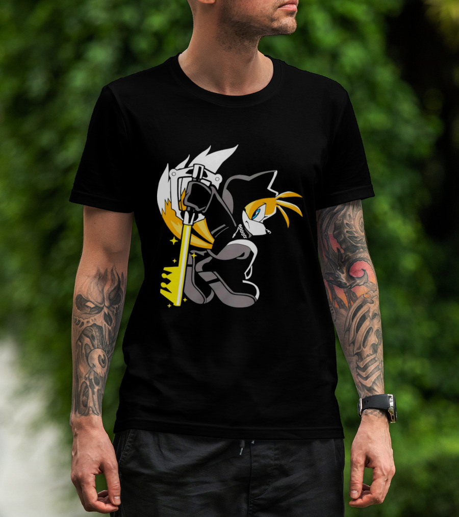 Tails The Fox In Organization XIII Cloak Holding Keyblade T-Shirt