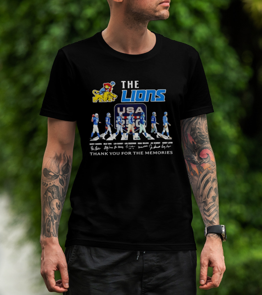 The Lions USA Football Evolution Thank You For The Memories T-Shirt