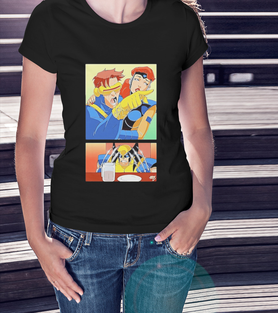 Wolverine Cyclops Jean Grey X Men Meme Classic Comic Panel T-Shirt