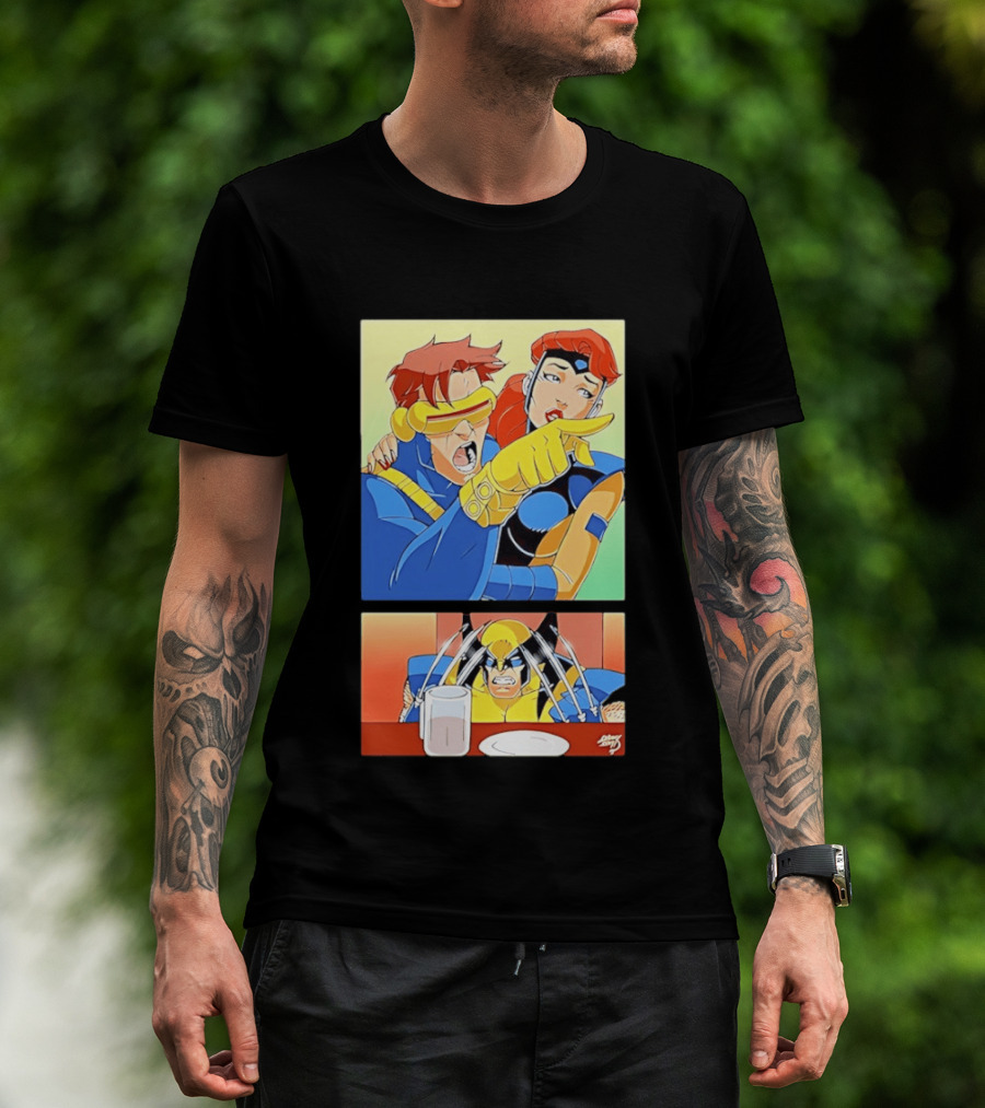 Wolverine Cyclops Jean Grey X Men Meme Classic Comic Panel T-Shirt