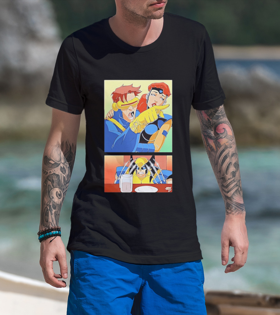 Wolverine Cyclops Jean Grey X Men Meme Classic Comic Panel T-Shirt