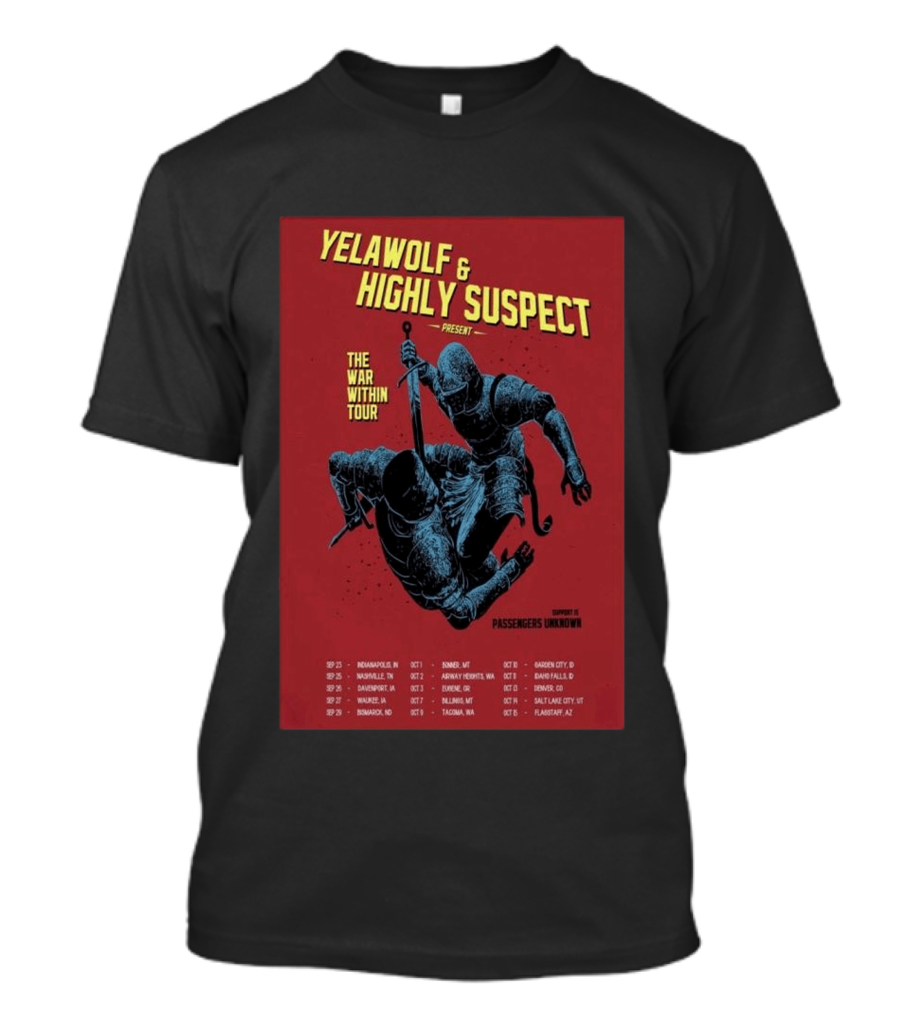 Yelawolf & Highly Suspect Present The War Within Tour 2026 Passengers Unknown Support Dates T-Shirt