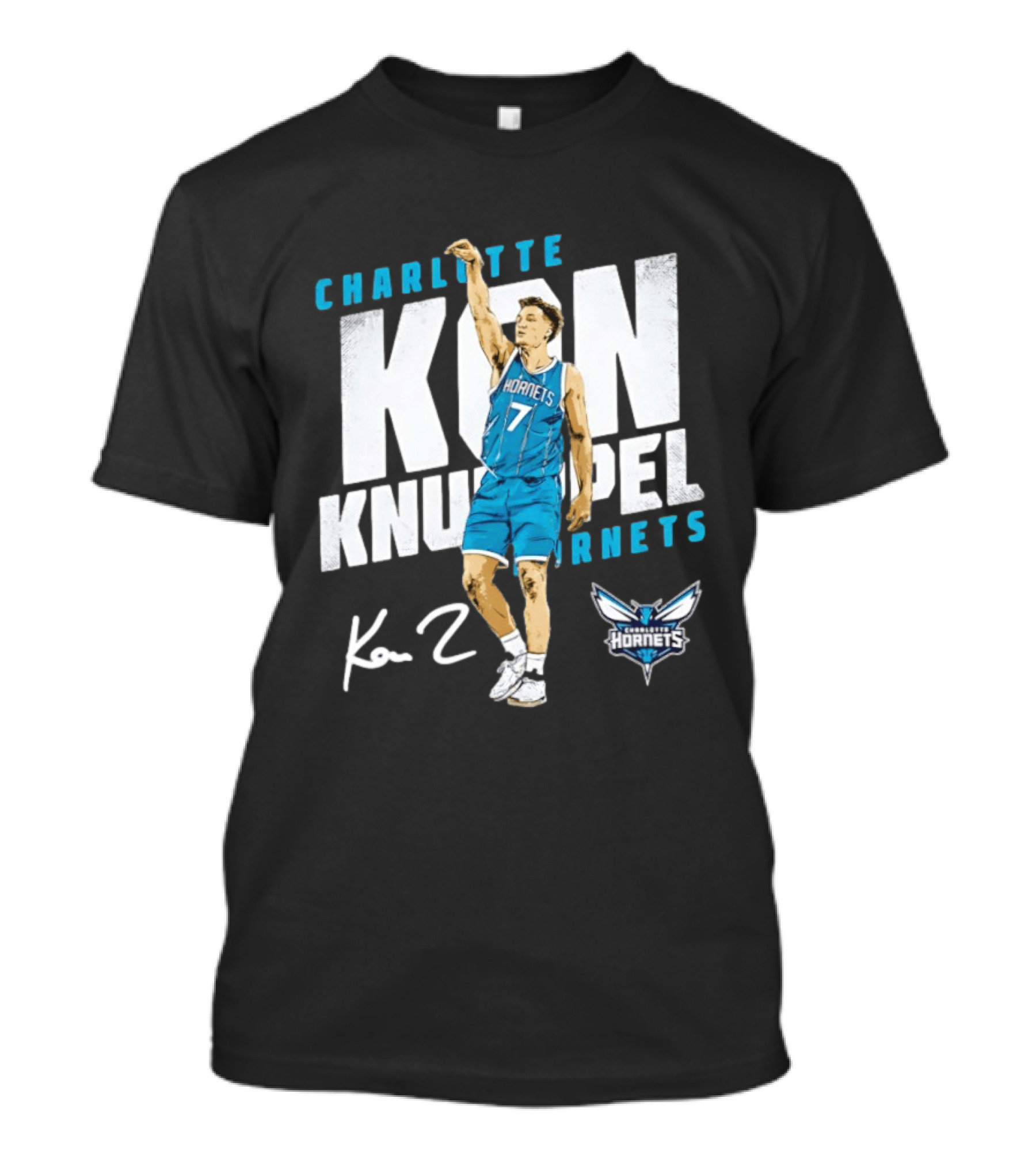 Charlotte Hornets Kon Knueppel Basketball 7 Signature T-Shirt