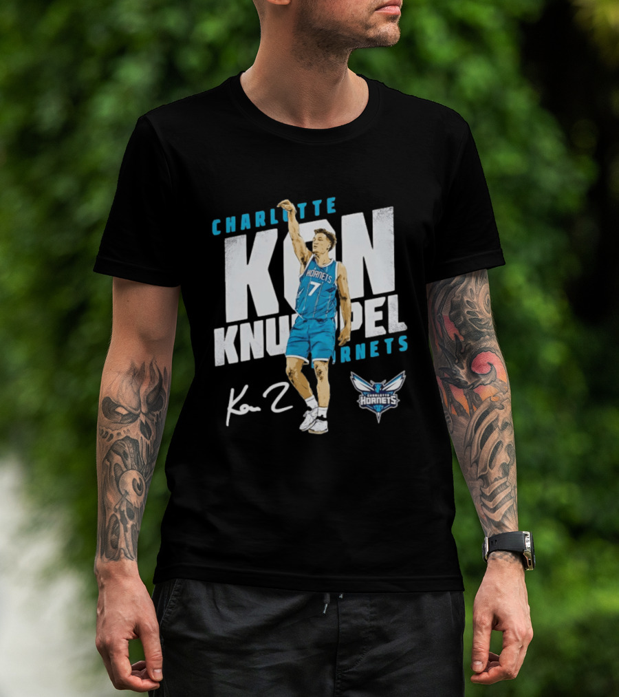 Charlotte Hornets Kon Knueppel Basketball 7 Signature T-Shirt