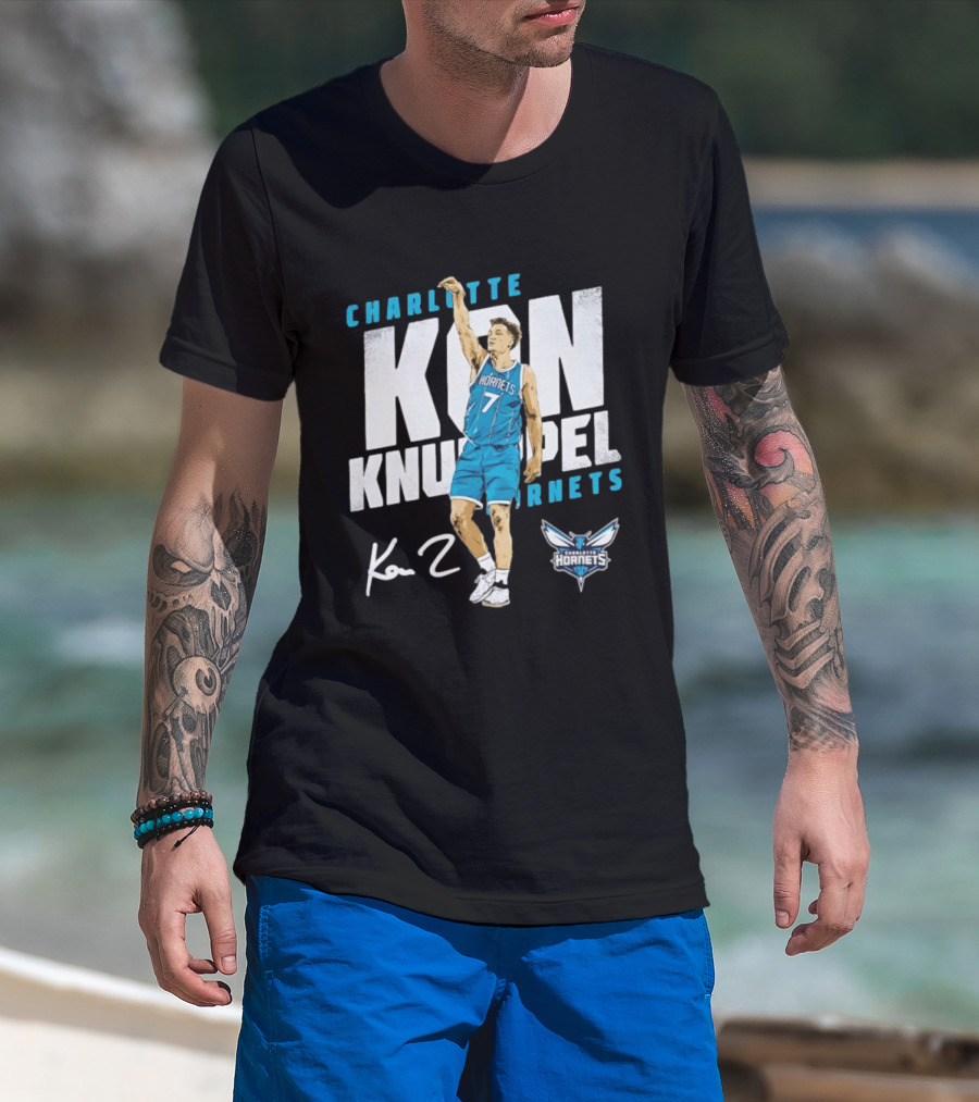 Charlotte Hornets Kon Knueppel Basketball 7 Signature T-Shirt