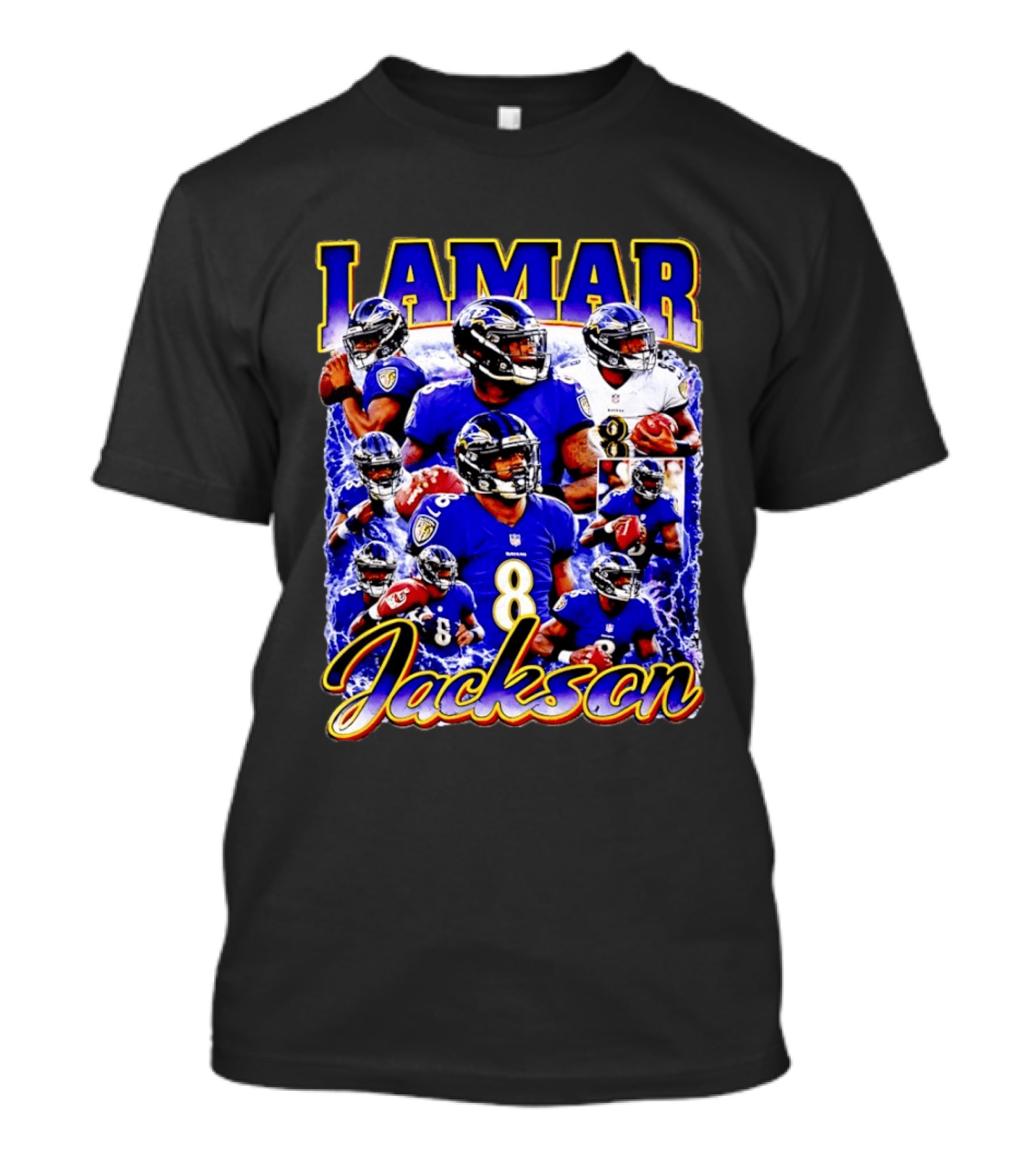 Lamar Jackson Baltimore Ravens NFL Football Star 8 T-Shirt