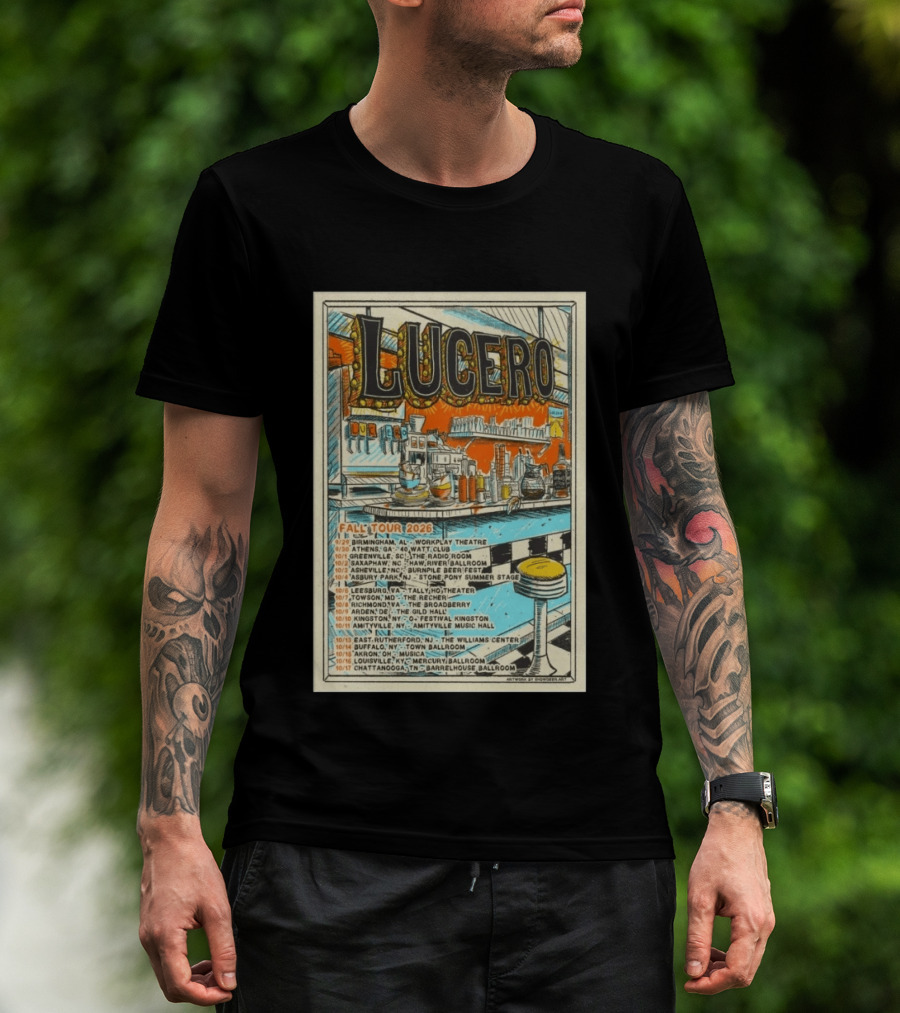LUCERO Fall Tour 2026 Concert Dates And Venues T-Shirt