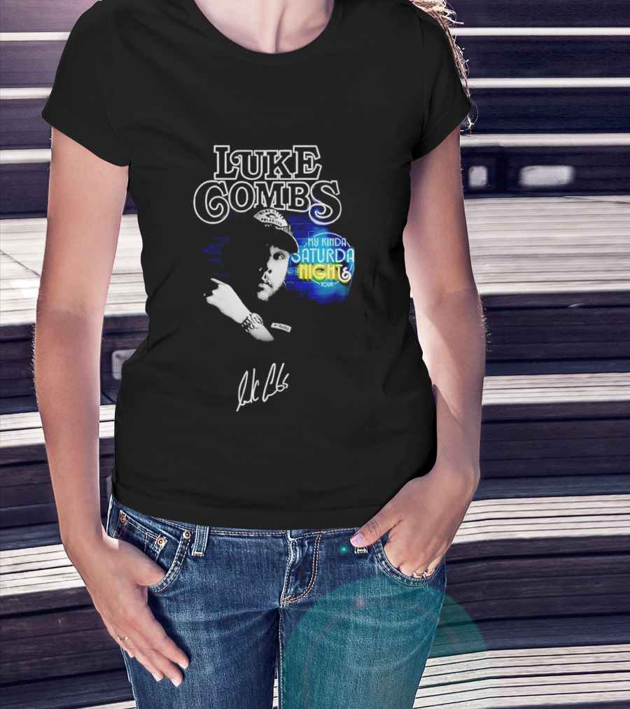 Luke Combs My Kinda Saturday Night Tour Signature Hat T-Shirt