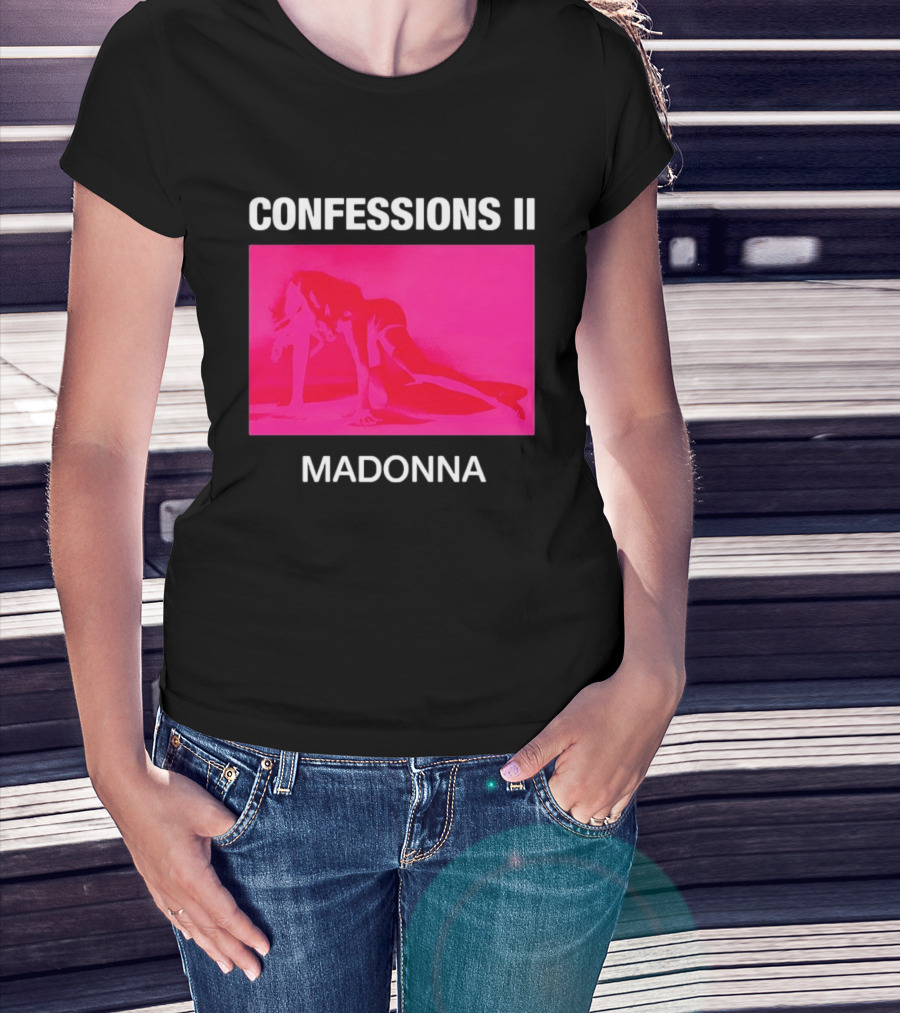 CONFESSIONS II MADONNA Pop Music Album Cover Vibrant Pink Collage T-Shirt