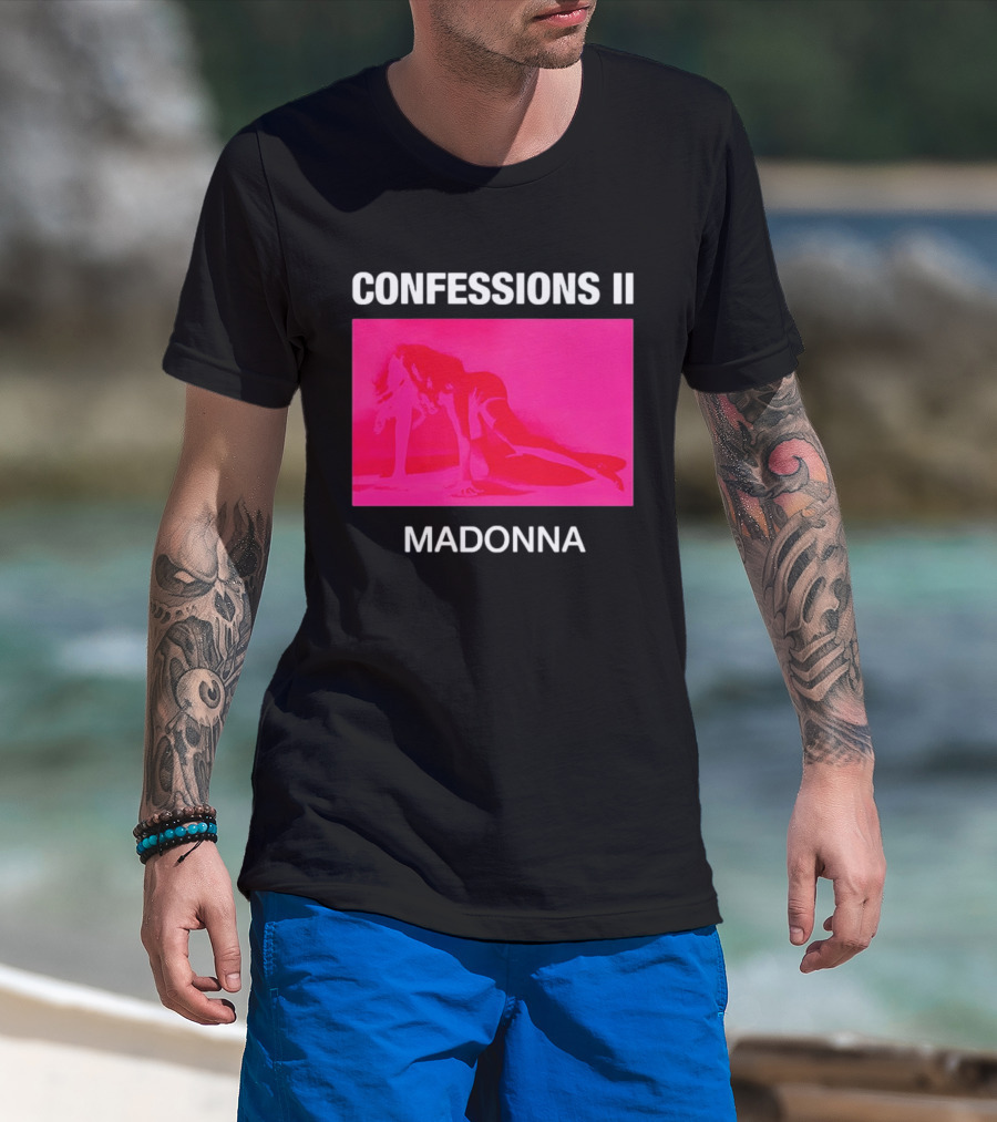 CONFESSIONS II MADONNA Pop Music Album Cover Vibrant Pink Collage T-Shirt