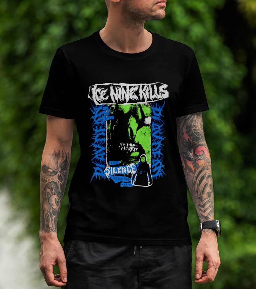 Ice Nine Kills Can You Feel The Silence Slipping Away Horror Themed Psychedelic T-Shirt