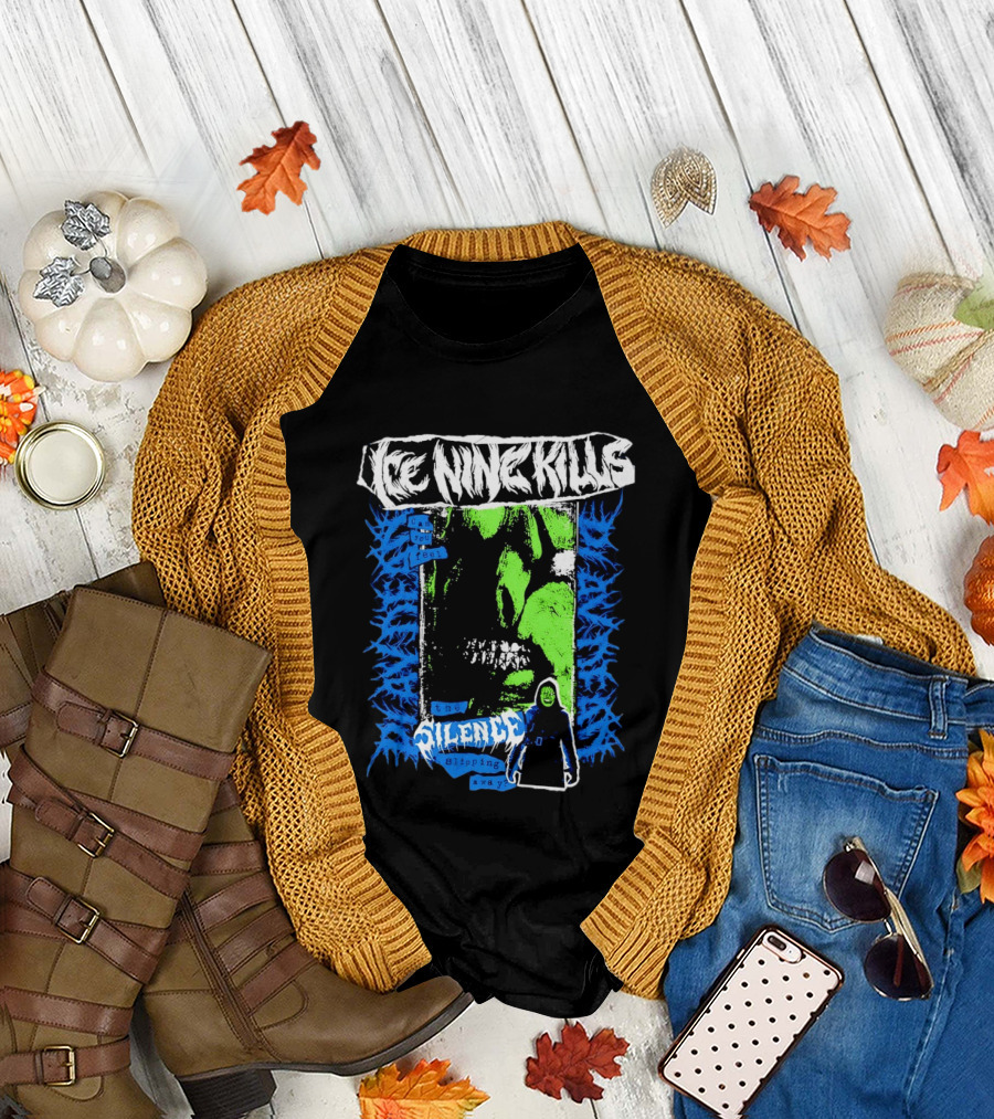 Ice Nine Kills Can You Feel the Silence Slipping Away Horror Themed Psychedelic T-Shirt