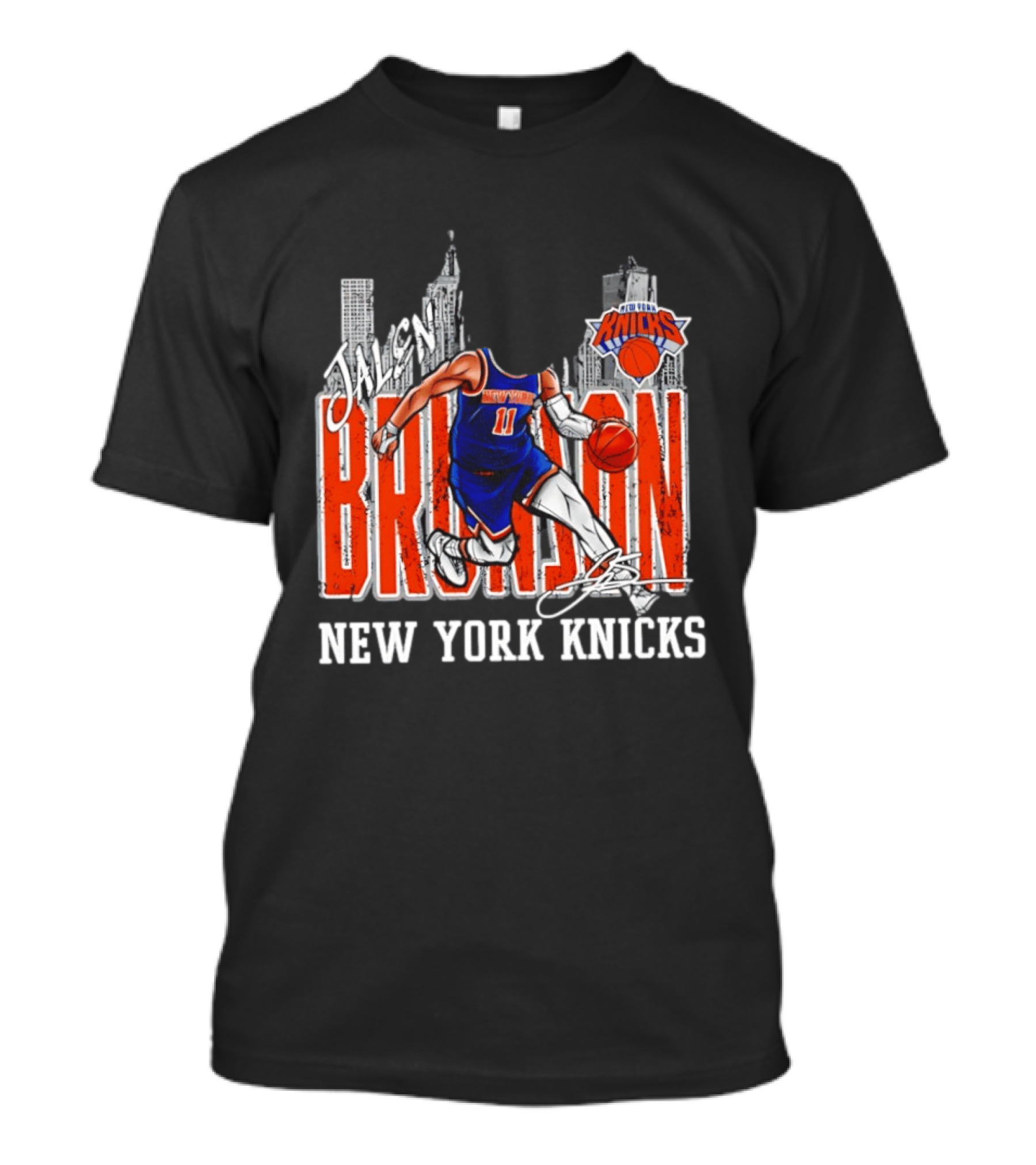 Jalen Brunson New York Knicks Basketball City Skyline T-Shirt