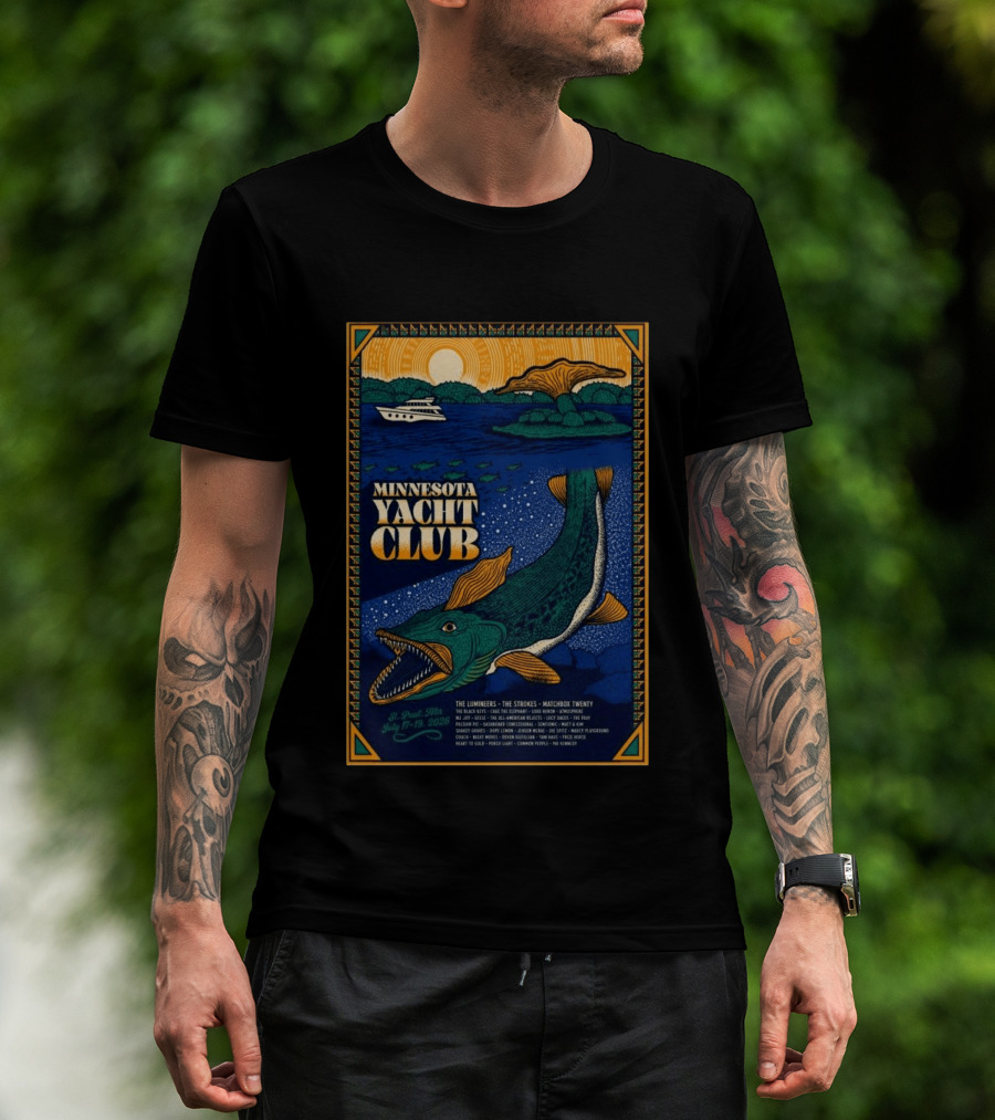 Minnesota Yacht Club St. Paul Festival July 17 19 2026 Featuring The Lumineers The Strokes Matchbox Twenty T-Shirt