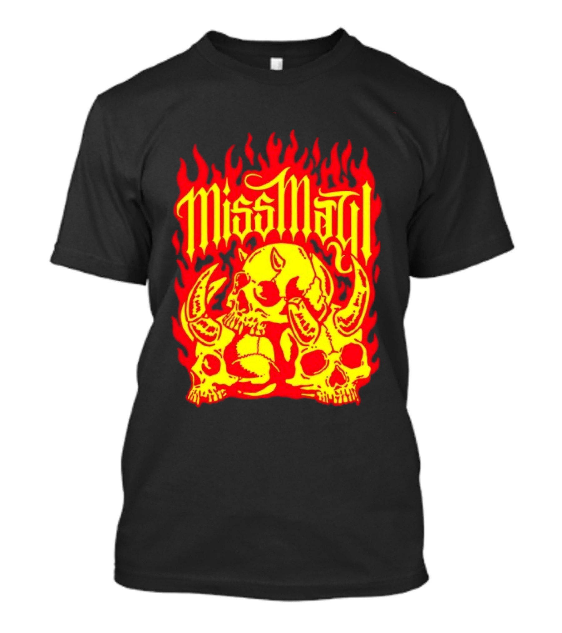 Miss May I Flaming Skulls Fire Metalcore Band T-Shirt