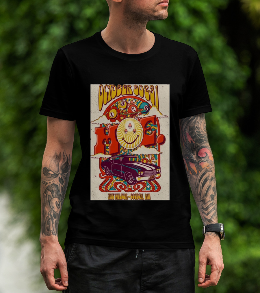 Moe October 30 31 The Wilbur Boston MA Psychedelic Eye Smile 2026 Vintage Car T-Shirt