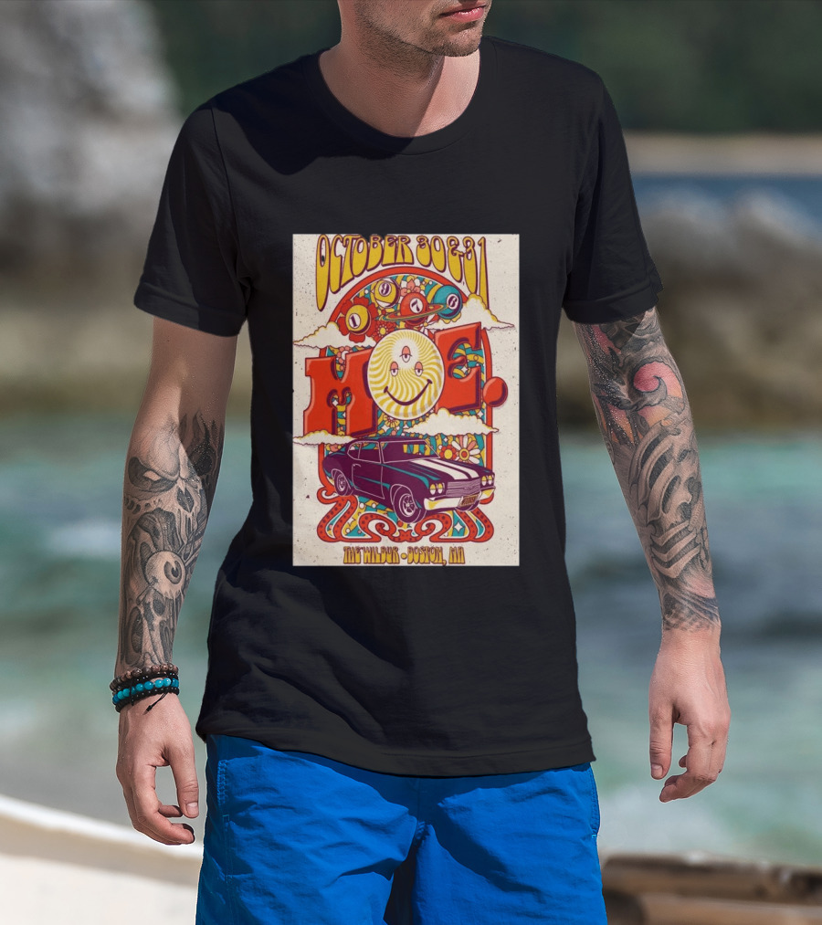 Moe October 30 31 The Wilbur Boston MA Psychedelic Eye Smile 2026 Vintage Car T-Shirt