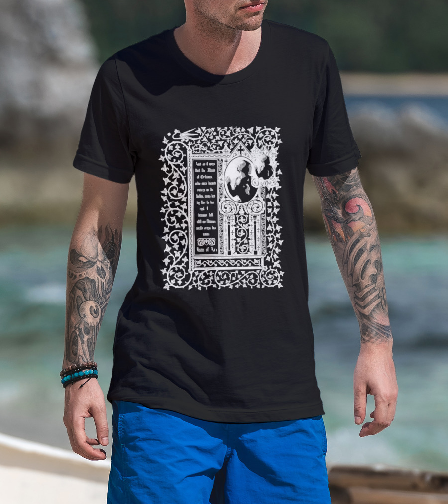 Joan Of Arc Maid Of Orleans Historical Figure Medieval Armor French Heroine Knights Courage Ornate Frame T-Shirt