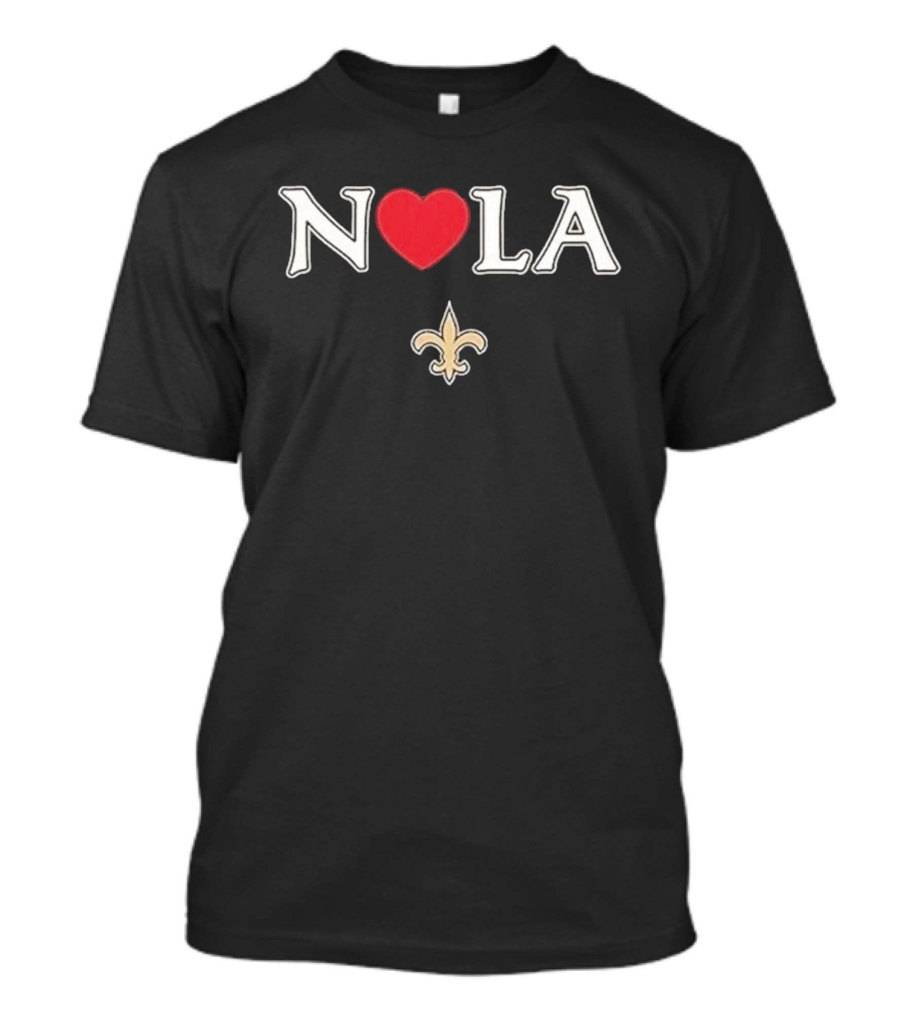 NOLA Heart Fleur De Lis New Orleans Saints T-Shirt