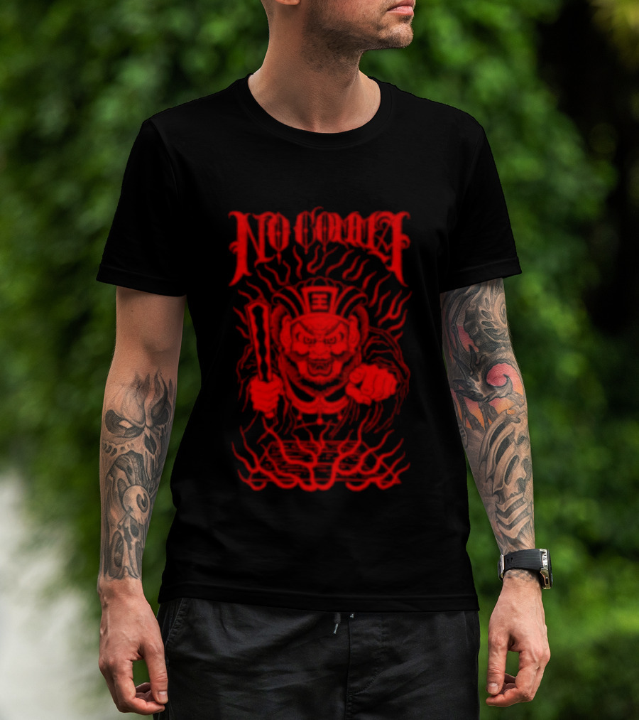 No Comma Demon Warrior Red Streetwear Tiger Mask Samurai T-Shirt