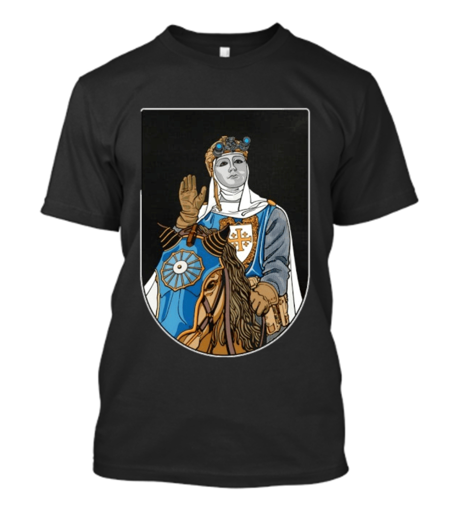 Baldwin IV Of Jerusalem Tactical Knight Crusader Armor And Helmet Medieval T-Shirt