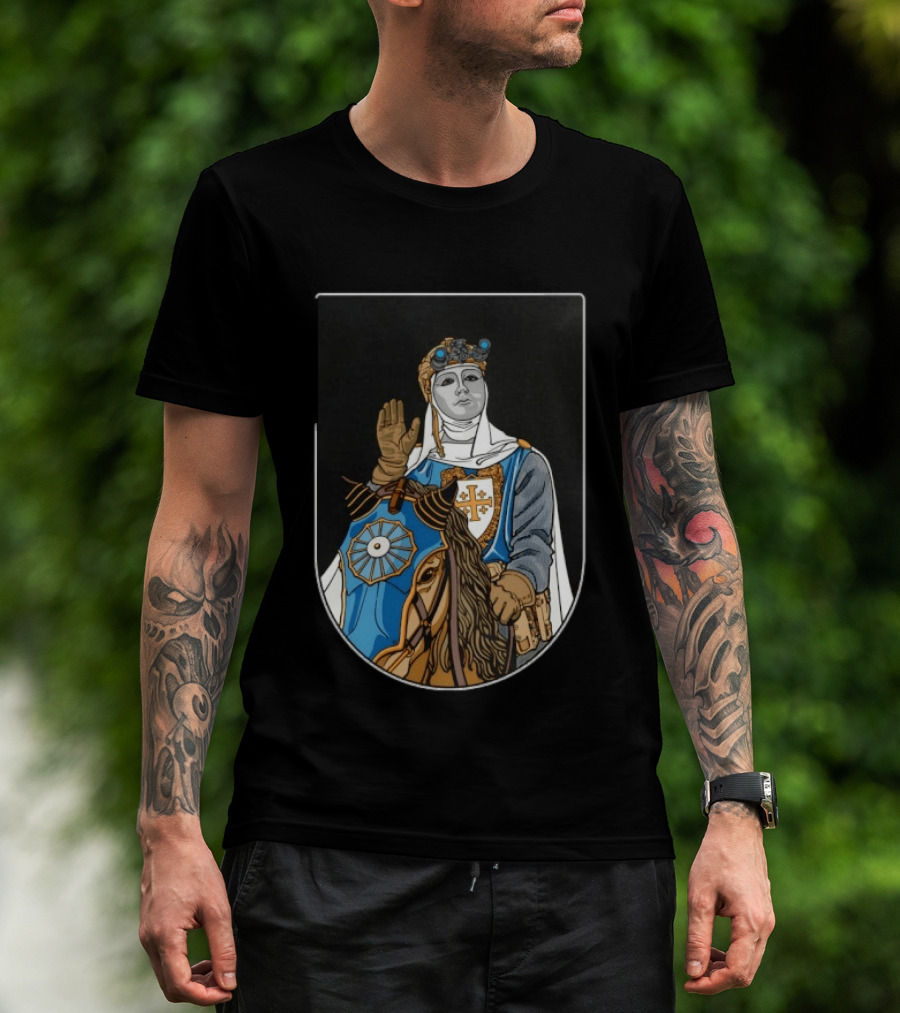 Baldwin IV Of Jerusalem Tactical Knight Crusader Armor And Helmet Medieval T-Shirt