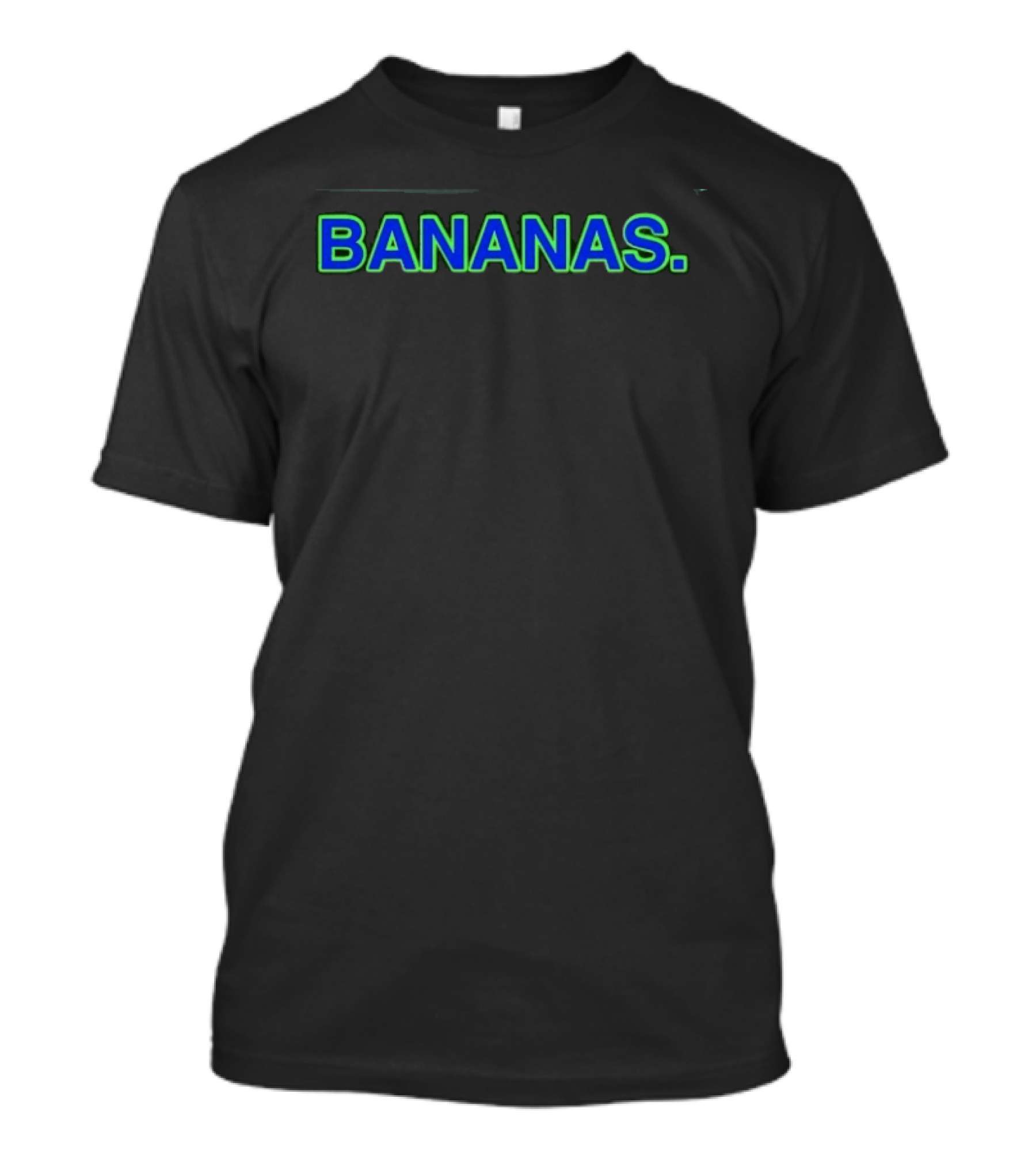 Bananas Fruit Yellow Food Bold Blue Green T-Shirt
