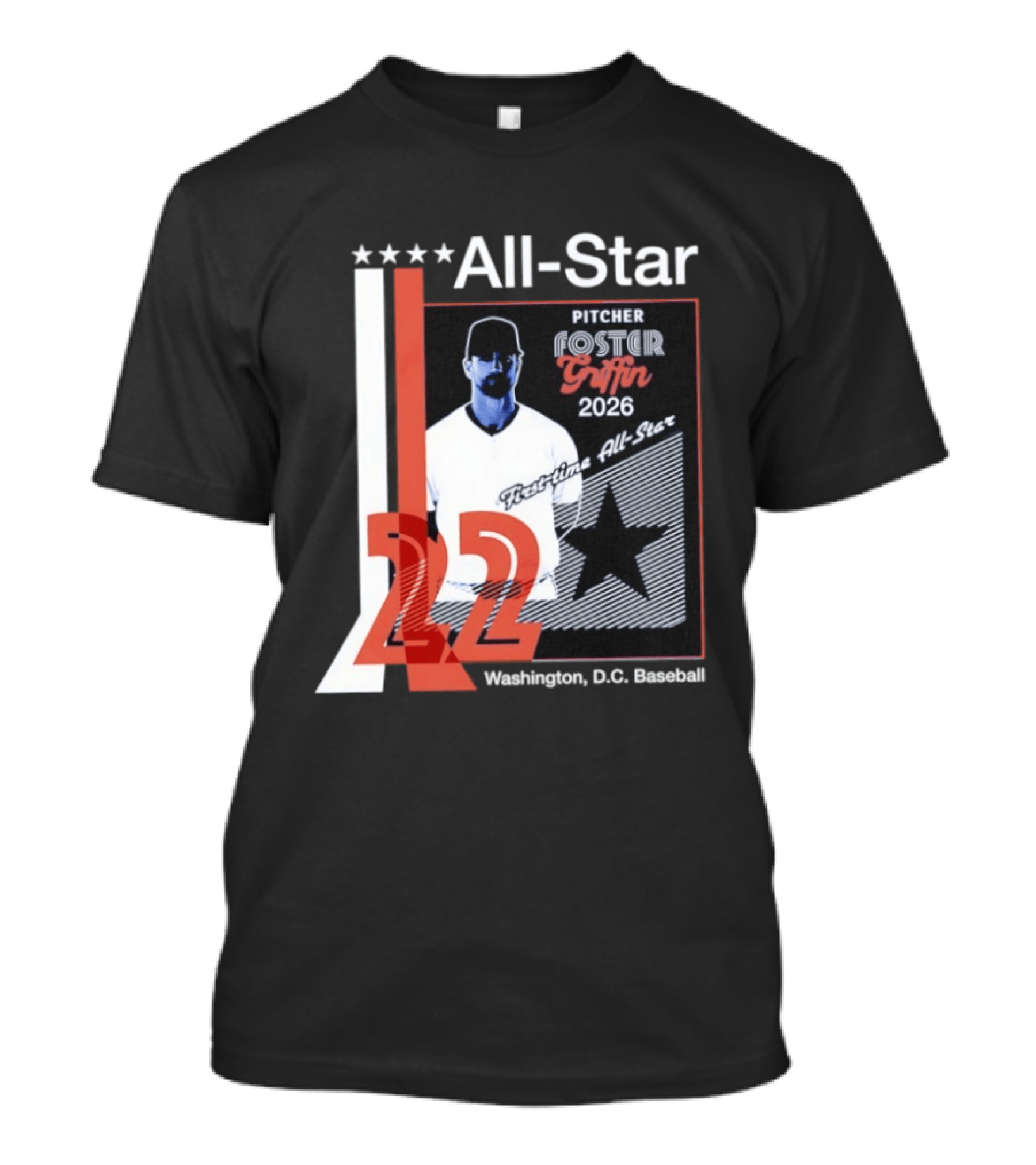 Foster Griffin 2026 First Time All Star Pitcher Washington D.C. Baseball 22 T-Shirt