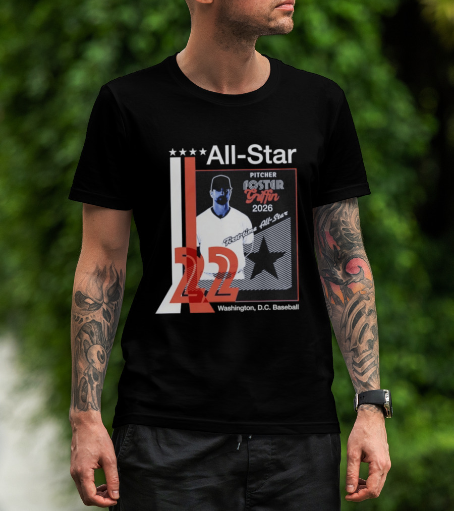 Foster Griffin 2026 First Time All Star Pitcher Washington D.C. Baseball 22 T-Shirt
