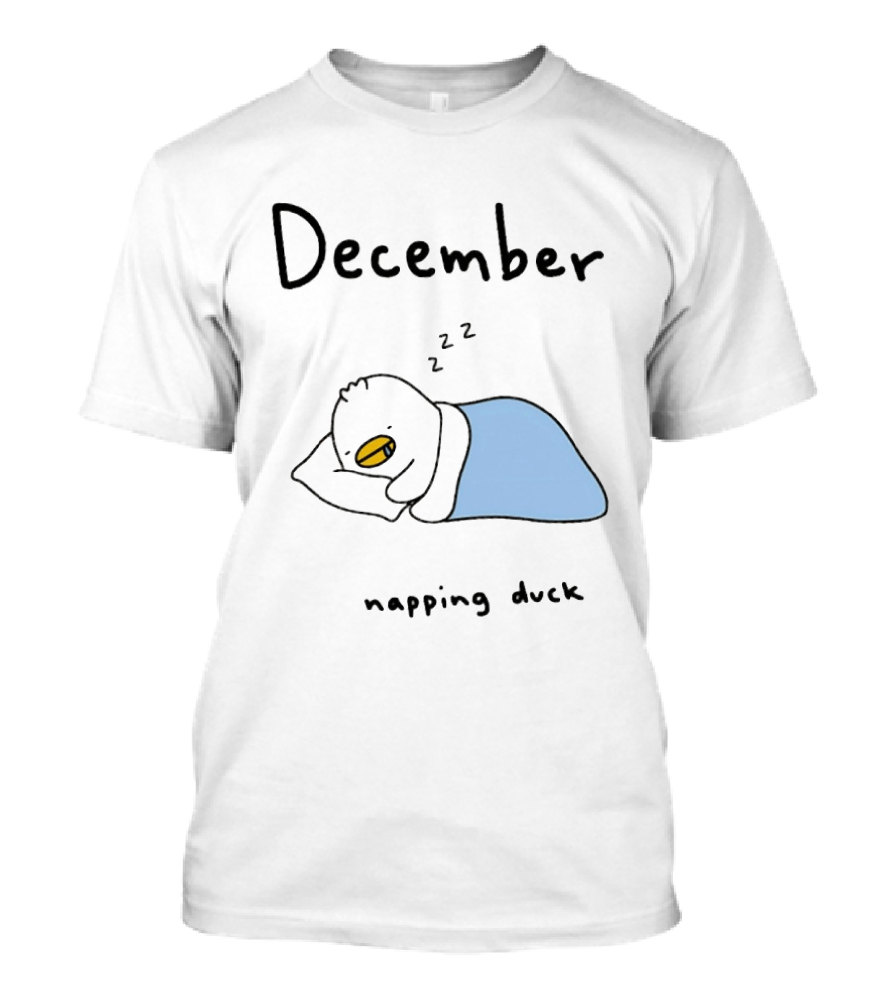 December Cozy Napping Duck Winter Month T-Shirt