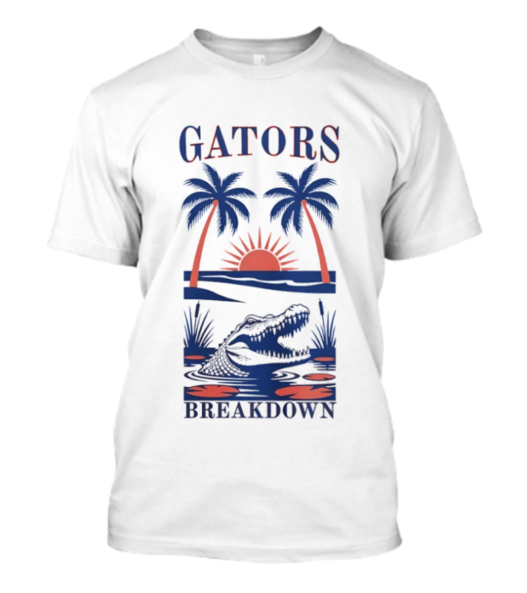 Florida Gators Tropical Sunset Alligator Breakdown Palms T-Shirt