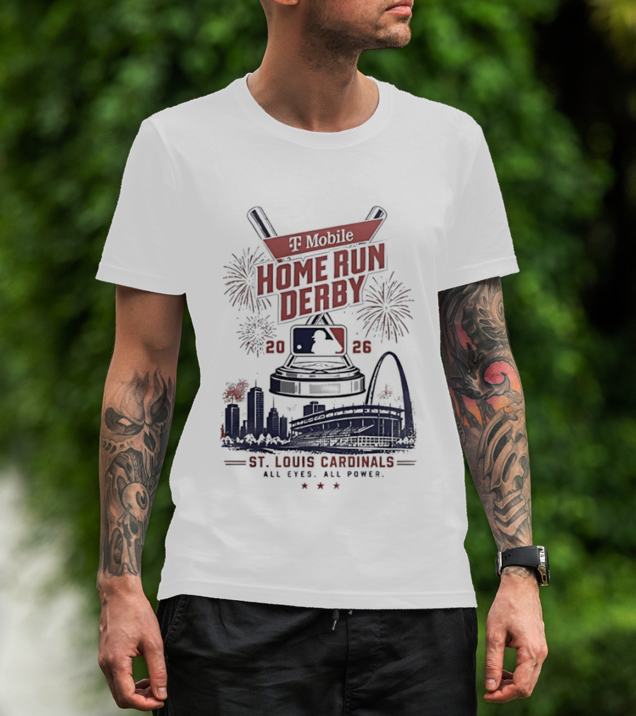 T Mobile Home Run Derby 2026 St Louis Cardinals All Eyes All Power T-Shirt