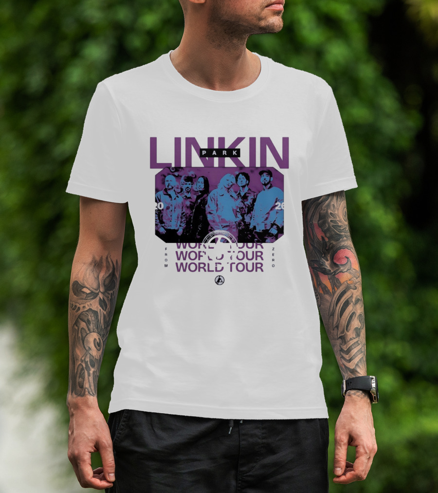 Linkin Park World Tour 2026 Purple Blue Duotone T-Shirt