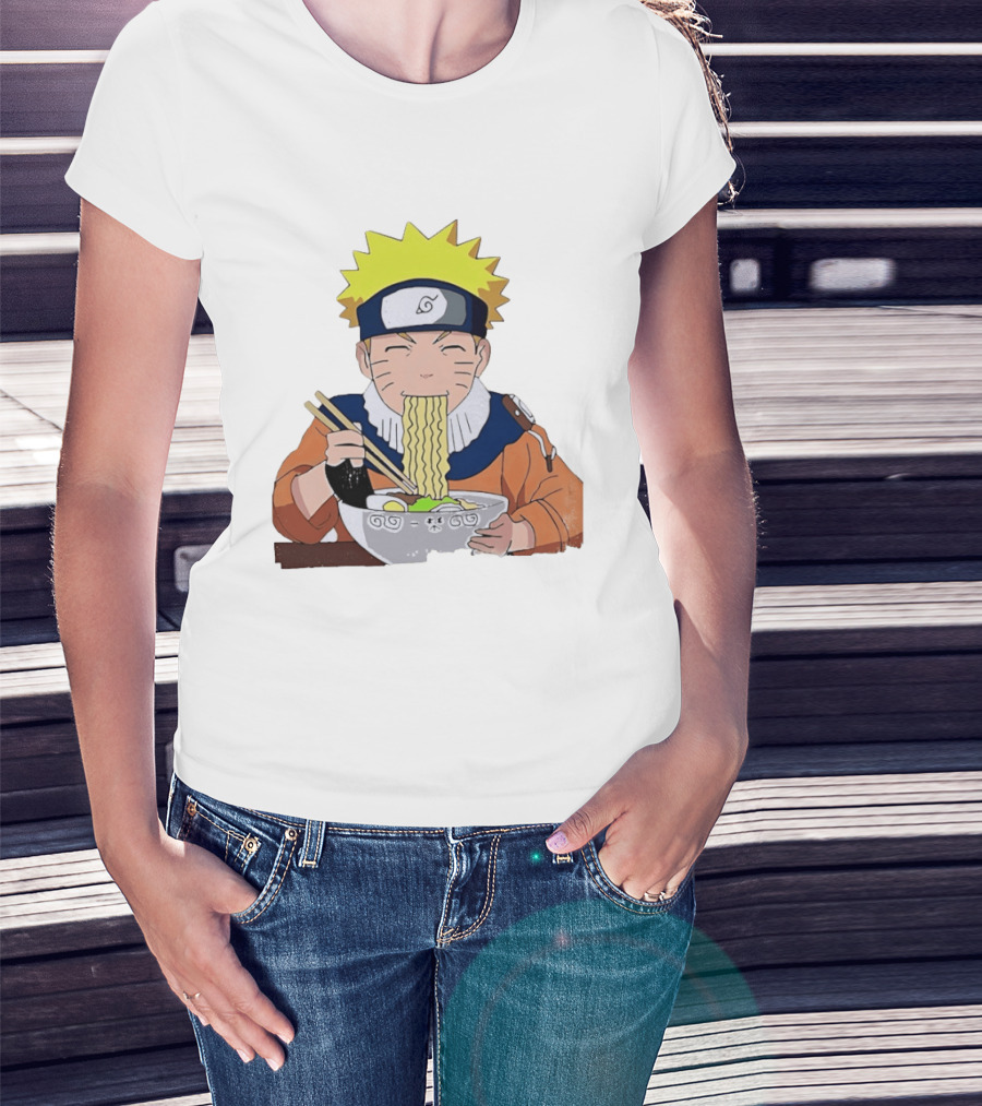 Naruto Uzumaki Ramen Eating Scene Anime Manga Character Popular T-Shirt