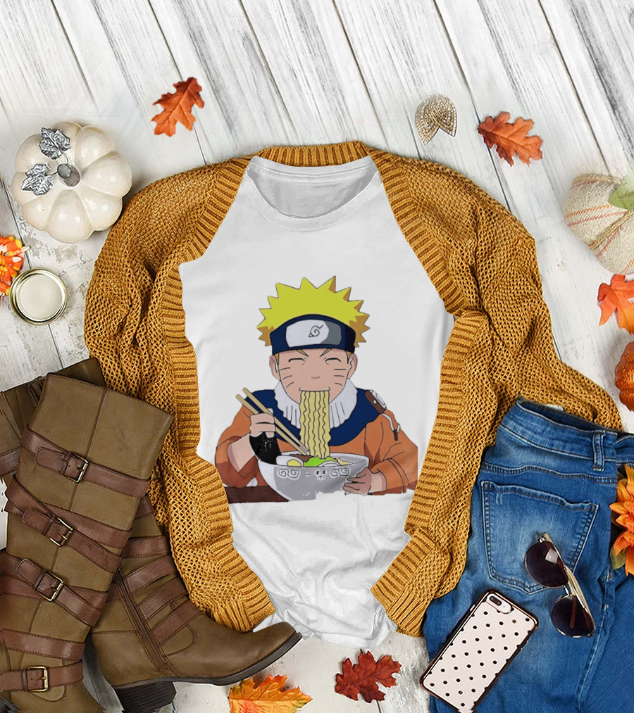 Naruto Uzumaki Ramen Eating Scene Anime Manga Character Popular T-Shirt