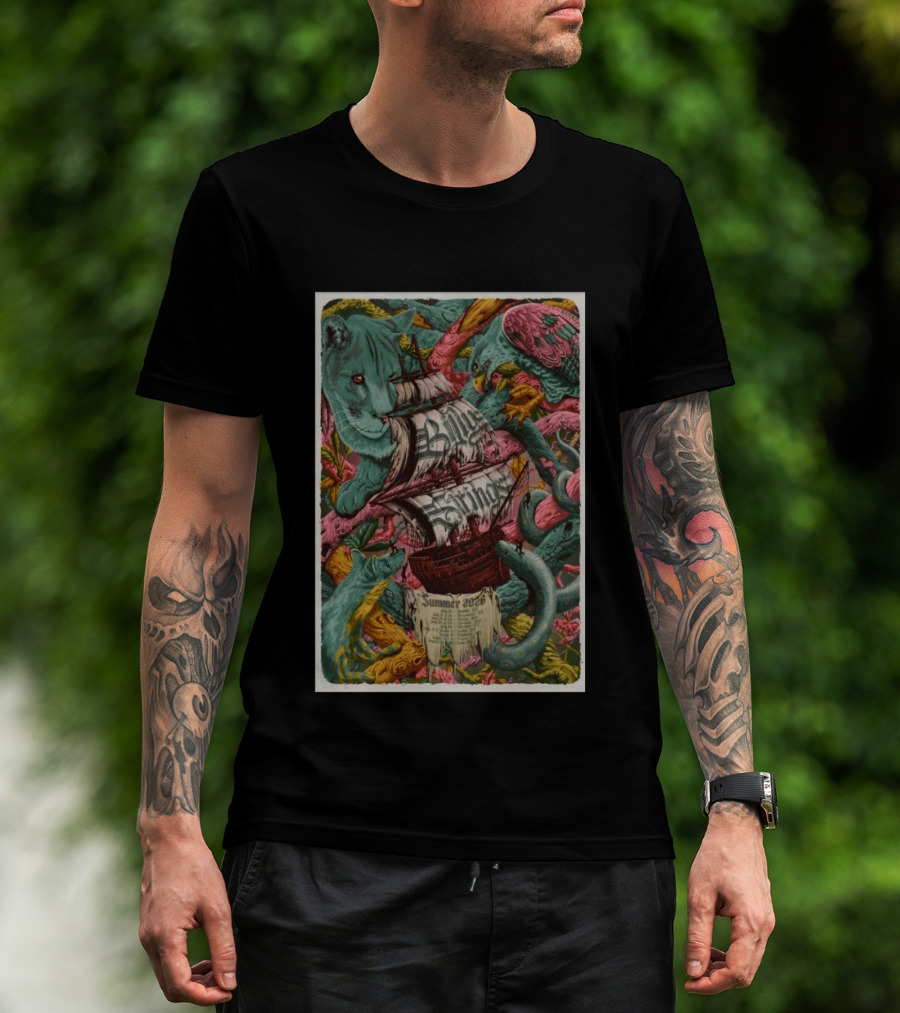 Billy Strings 2026 Summer Tour With Artistic Nature And Ship T-Shirt