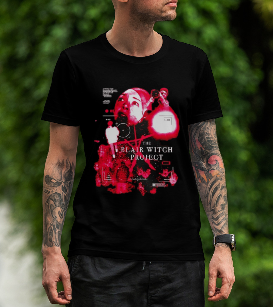 The Blair Witch Project Horror Movie Found Footage Red Overlay Face Montage T-Shirt
