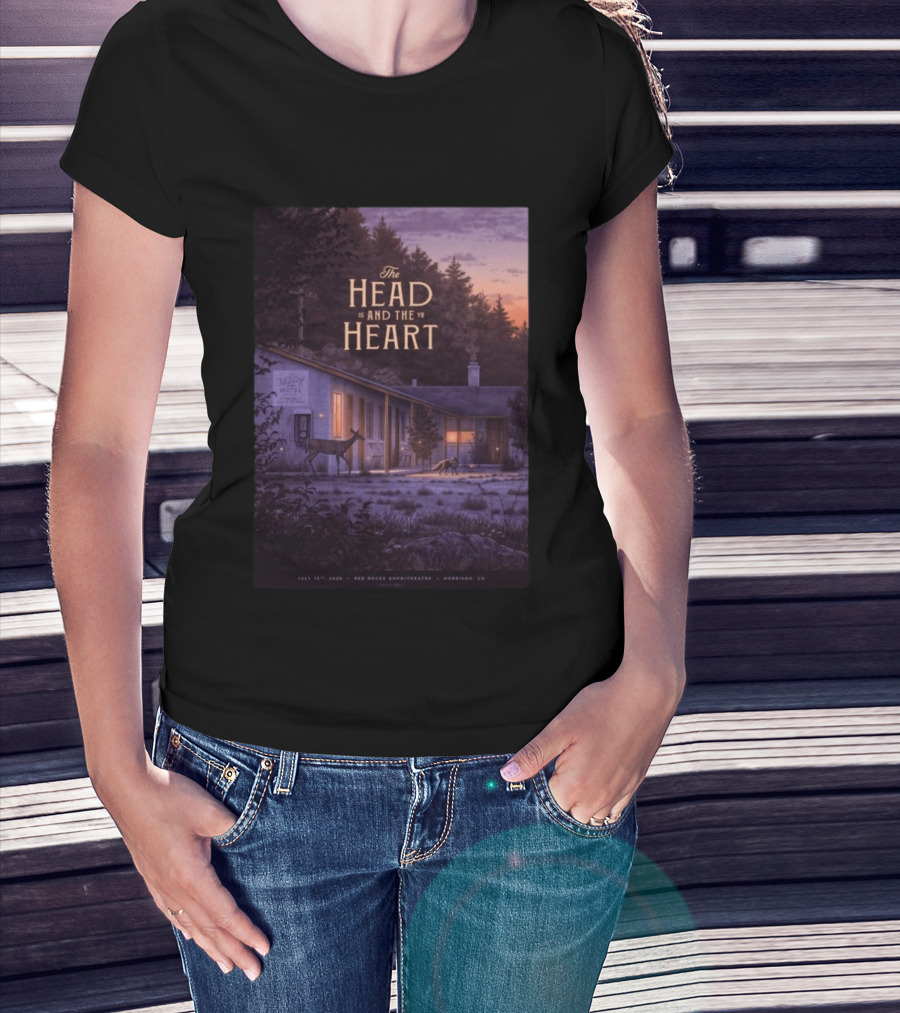 The Head And The Heart July 15 2026 Valley Motel Red Rocks Amphitheatre Morrison CO T-Shirt