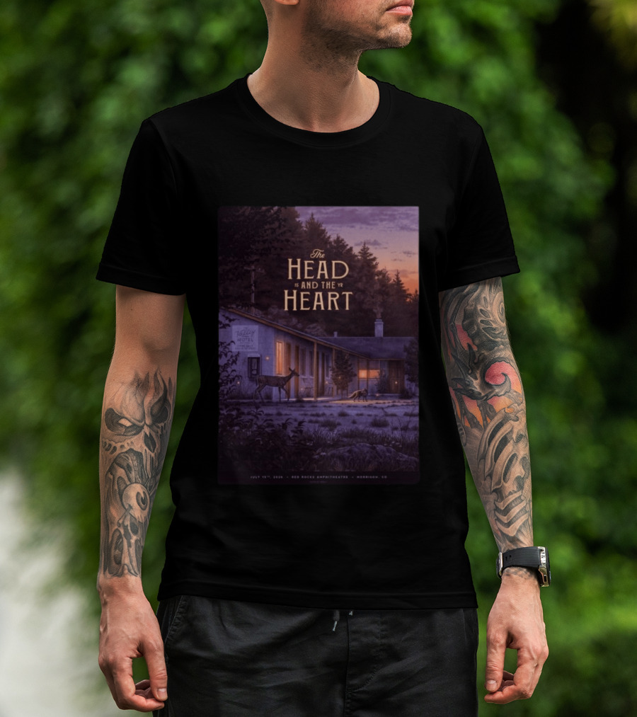 The Head And The Heart July 15 2026 Valley Motel Red Rocks Amphitheatre Morrison CO T-Shirt