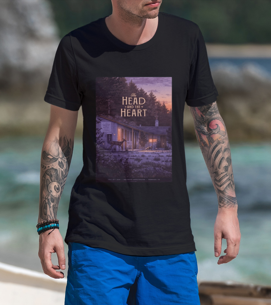 The Head And The Heart July 15 2026 Valley Motel Red Rocks Amphitheatre Morrison CO T-Shirt