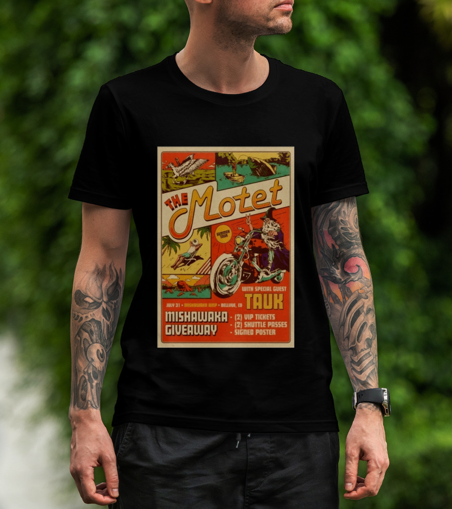 The Motet Summer Tour Mishawaka Amphitheatre July 31 Tauk Bellevue CO Giveaway VIP Tickets Shuttle Passes Signed T-Shirt
