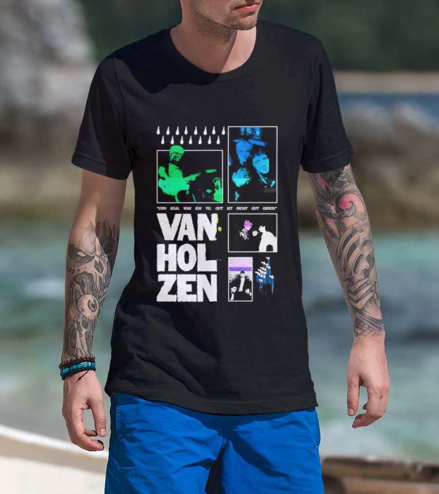 Van Holzen Und Egal Was Ich Tu Gut Ist Nicht Gut Genug Raindrops Color Blocks T-Shirt