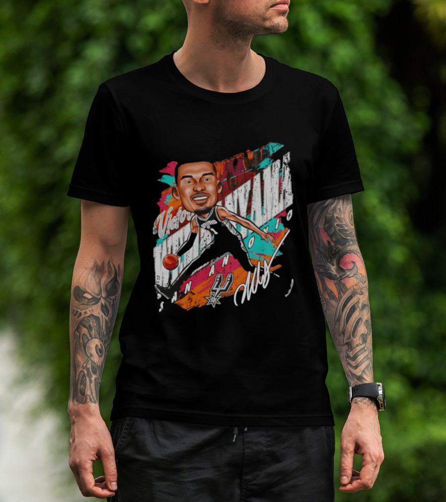 Victor Wembanyama San Antonio Spurs Basketball Cartoon T-Shirt