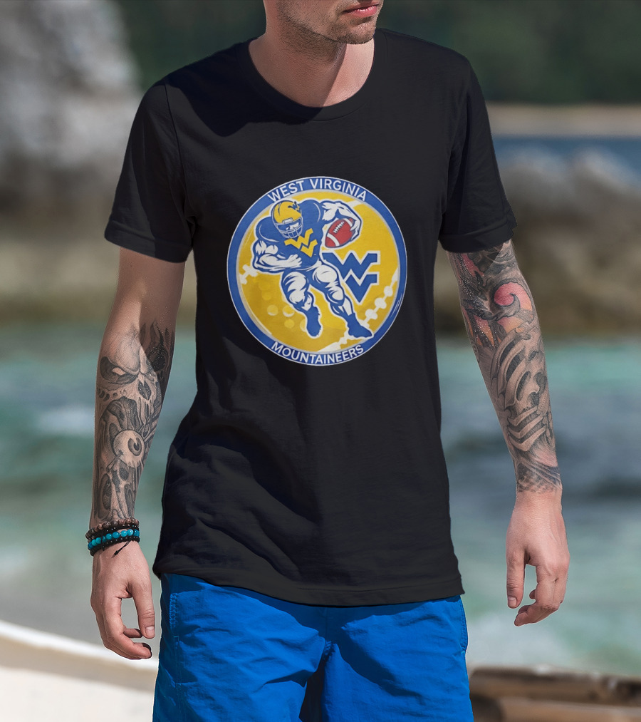 West Virginia Mountaineers Football Circular Running Back WV T-Shirt
