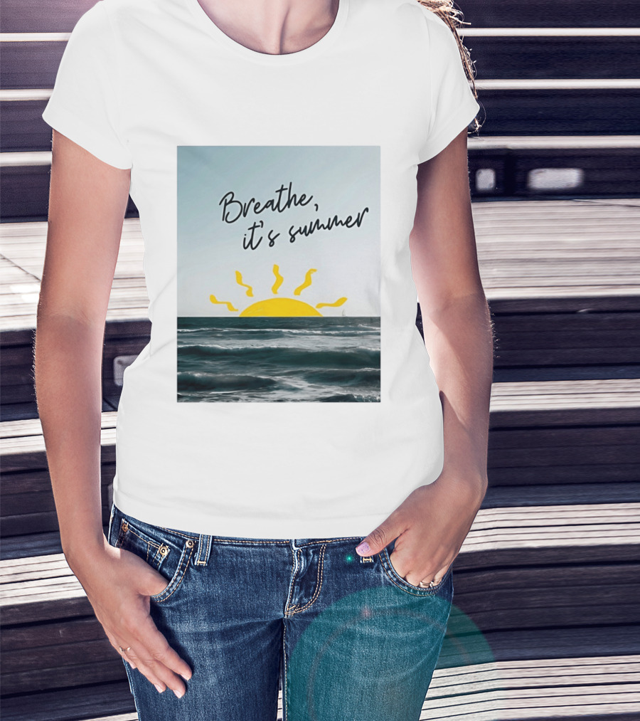 Breathe It's Summer Sun Ocean Scenery T-Shirt