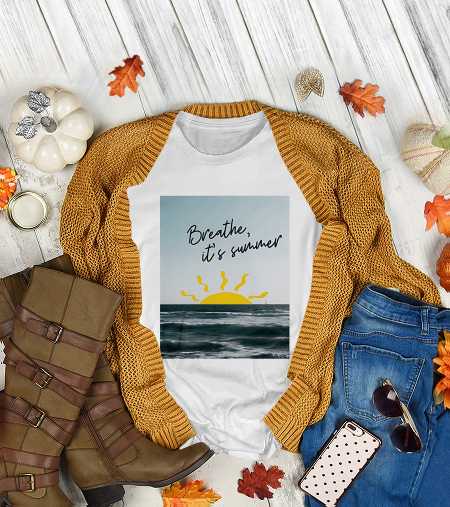 Breathe It's Summer Sun Ocean Scenery T-Shirt